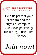 Help protect your freedom, join the Free Software Foundation
